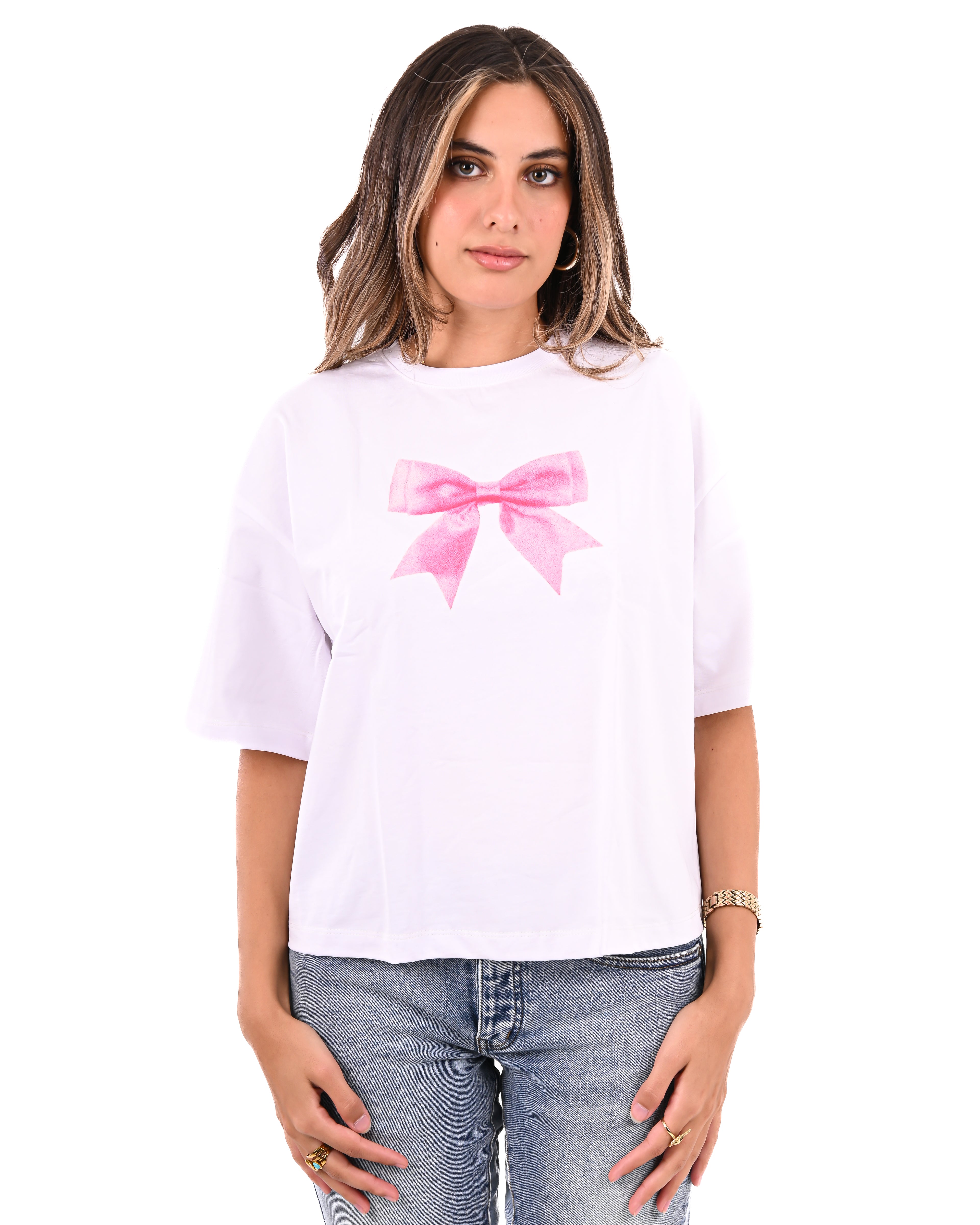 Bow White Boxy T