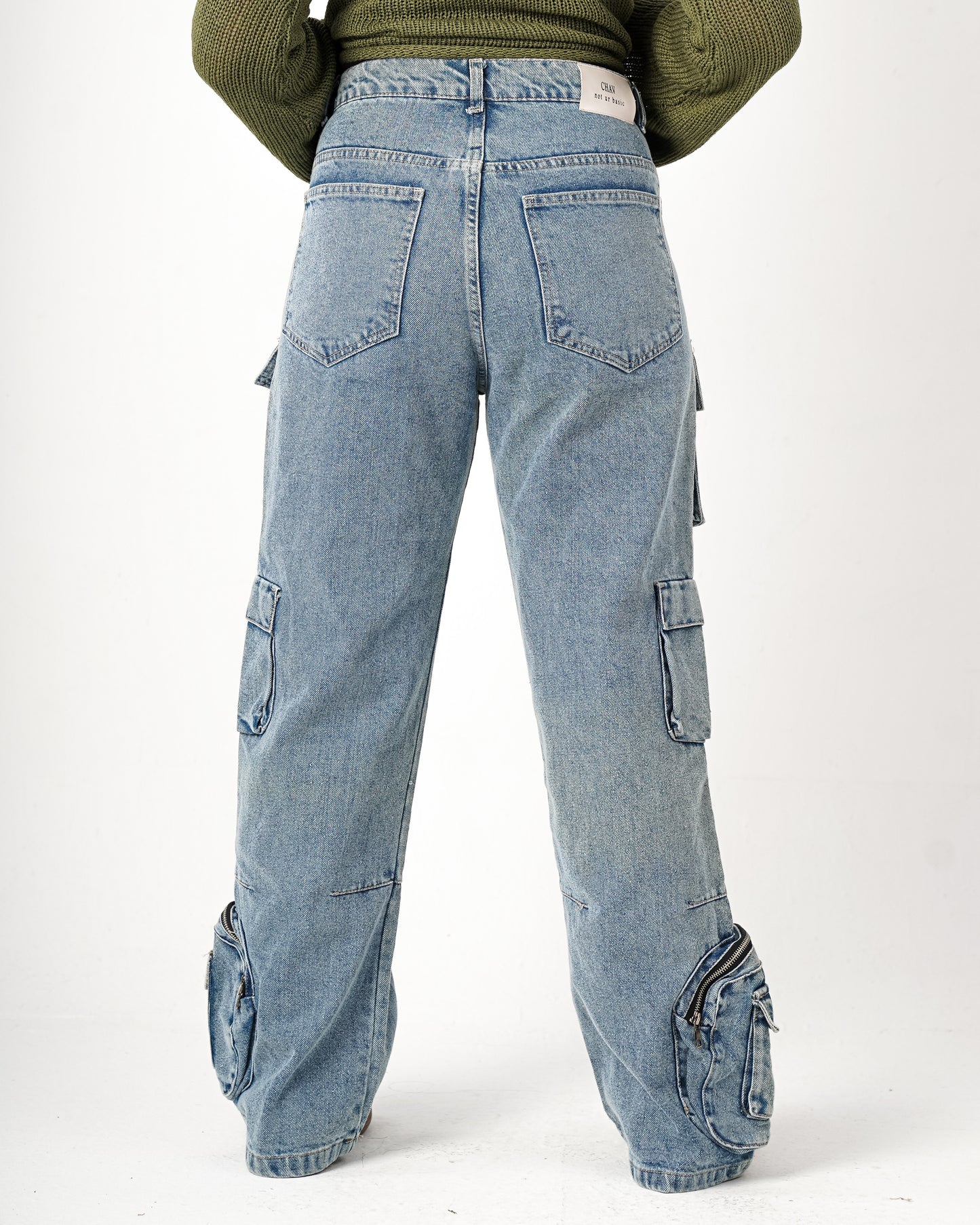 BLUE-Pocket Jeans