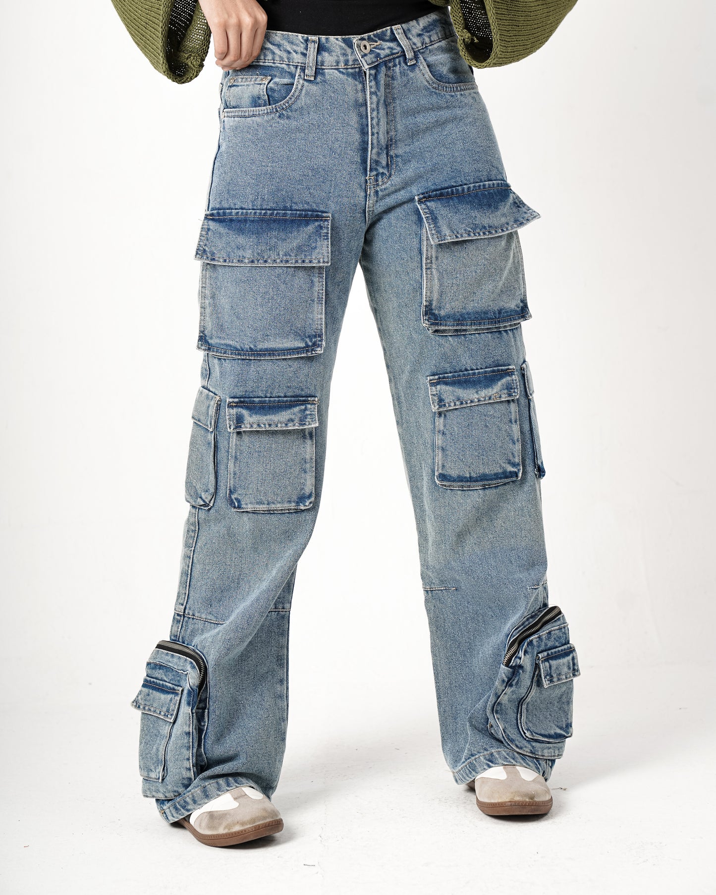 BLUE-Pocket Jeans